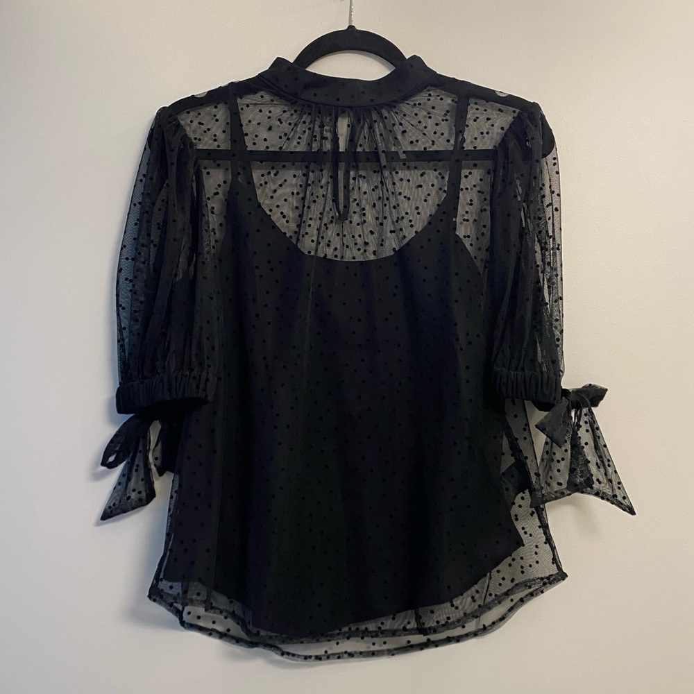 Anthropologie Black Sheer Women's Top